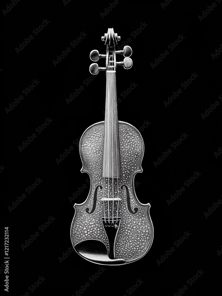 Naklejka premium Black and White Violin Photo