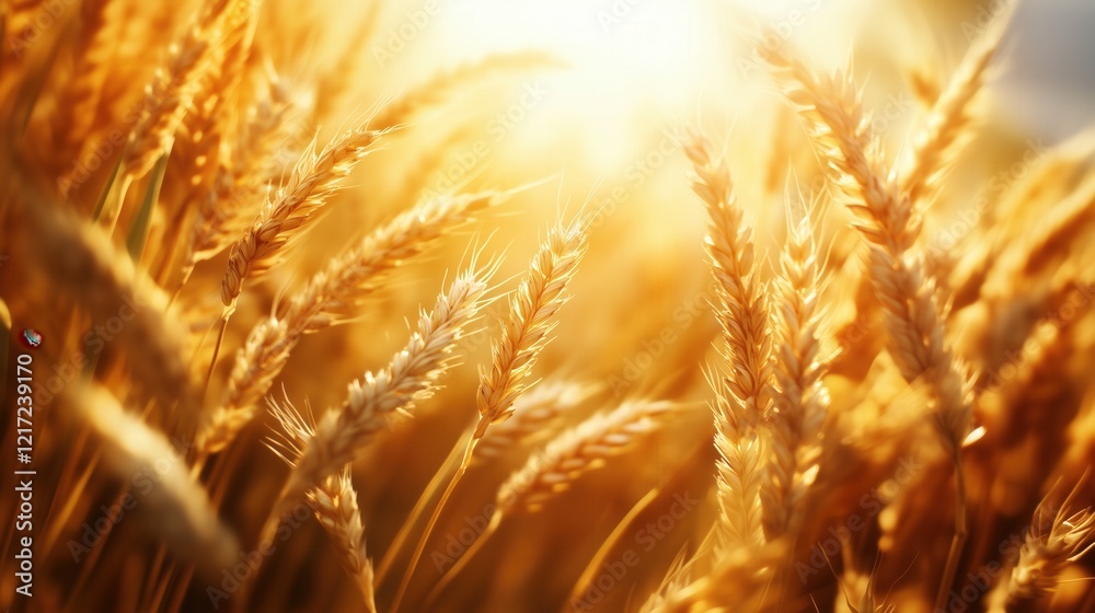 Golden wheat fields under bright sunlight nature landscape serenity Golden wheat fields under bright sunlight nature landscape serenity