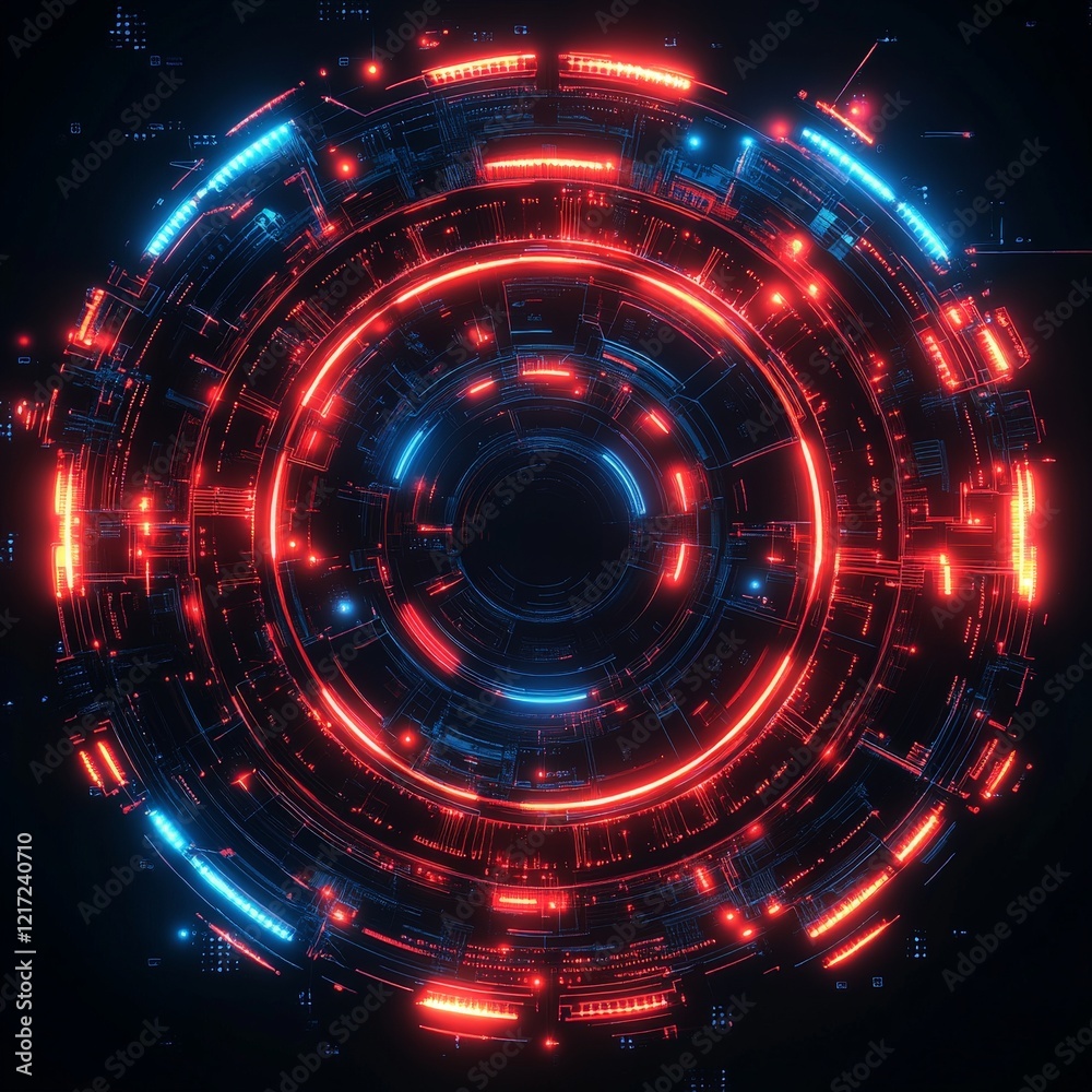 A detailed circular circuit board with intricate glowing patterns, symbolizing connectivity, innovation, and technology. Perfect for electronics, tech branding, and futuristic designs. A detailed circular circuit board with intricate glowing patterns, symbolizing connectivity, innovation, and technology. Perfect for electronics, tech branding, and futuristic designs.