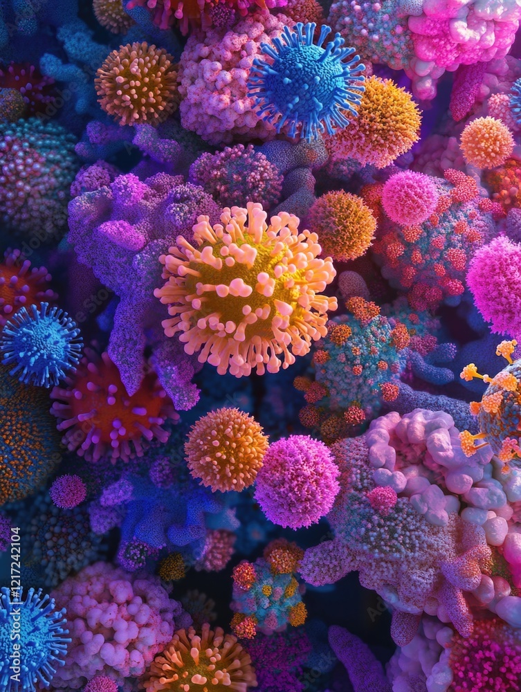 Fototapeta premium Close-up of various colorful flowers