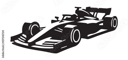 Formula One Racing Car Silhouette Vector Graphic Design