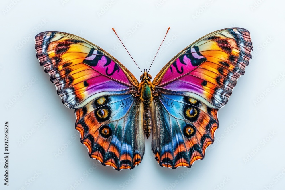 Fototapeta premium Colorful Butterfly White Surface