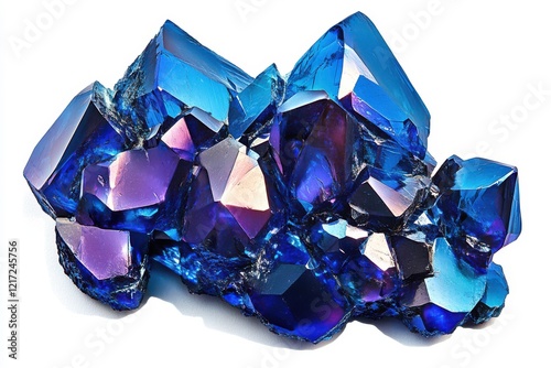 Vivid blue gem cluster with angular design and bright colors for fantasy-inspired projects and digital artwork enthusiasts. Perfect for creative designs and imaginative themes photo