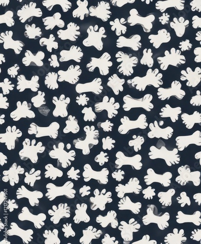 Dog bone vector dog paw doodle seamless pattern isolated wallpaper background,  pet illustration,  bone pattern