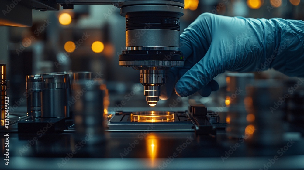 advanced microelectronics testing laboratory with microscope and samples advanced microelectronics testing laboratory with microscope and samples