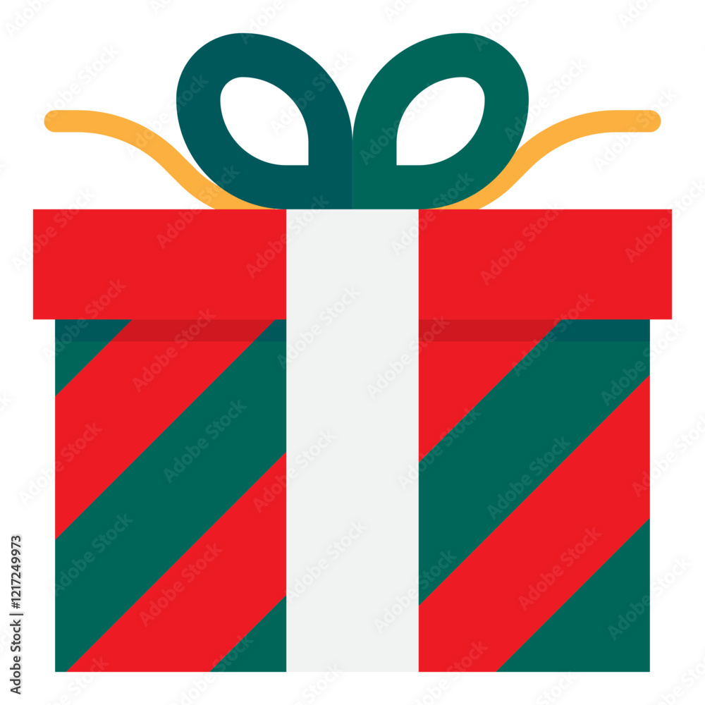 red and green christmas gift