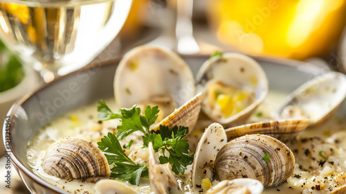 Plakat w ramie professional clam chowder composition