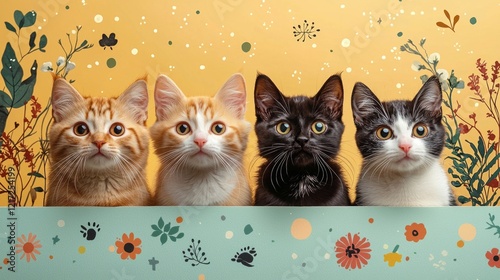 A clean, calming background featuring a veterinary clinics specialized services like spaying, neutering, and emergency care, with simple medical symbols and soft pastel hues like light yellow photo