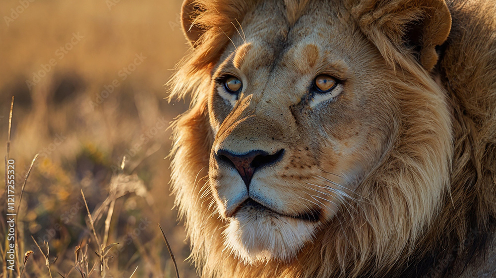 Obraz premium Close up Portrait of a lion king