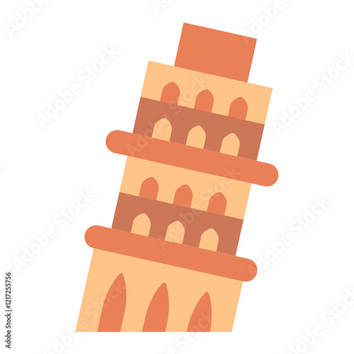 Pisa Tower Icon Style