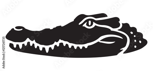 Crocodile Head Silhouette Vector Art Design