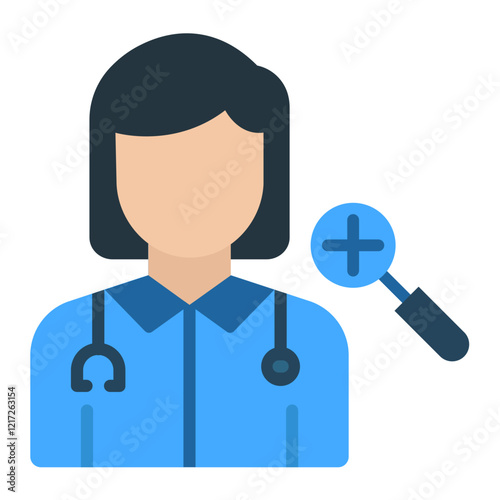 Dermatologist Female Icon Style