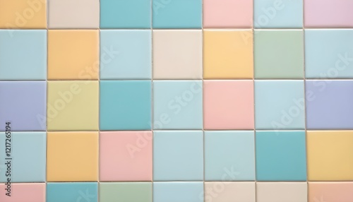 Carreaux muraux et de sol en céramique pastel colorés fond abstrait. Carrelage design retro vintage cuisine salle de bains.