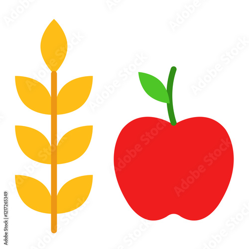 High Fiber Food Icon Style