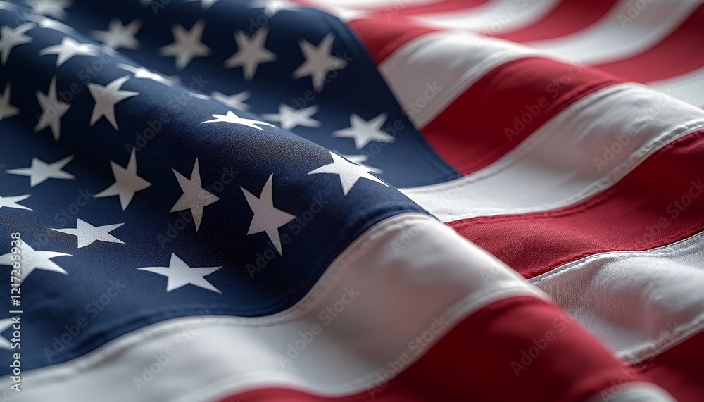 Fototapeta premium Closeup View Of An American Flag Draped