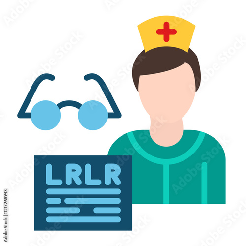 Ophthalmic Nurse Male Icon Style