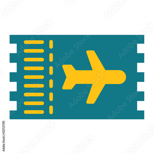 Flight Ticket Icon Style