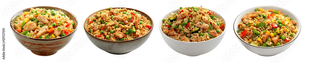 3D Rendering Pack of a Indian Biryani in a Bowl on Transparent Background 3D Rendering Pack of a Indian Biryani in a Bowl on Transparent Background