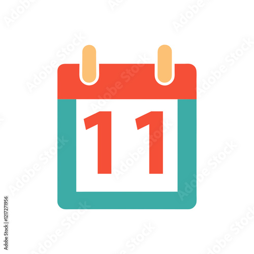 New calendar with date 11 vector illustration.