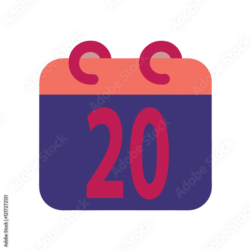 new calendar date 20 vector illustration.