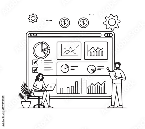 Set business flat vector illustration design style concept. for graphic and web page banners. cartoon character design 