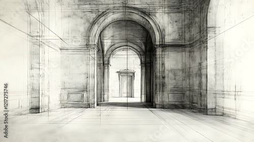Drafting workspace highlighting detailed architectural designs under bright sunlight in studio image