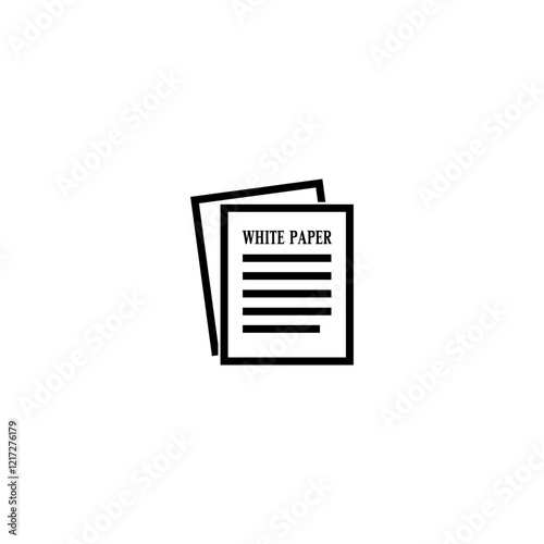 Document icon. Whitepaper icon isolated on white background