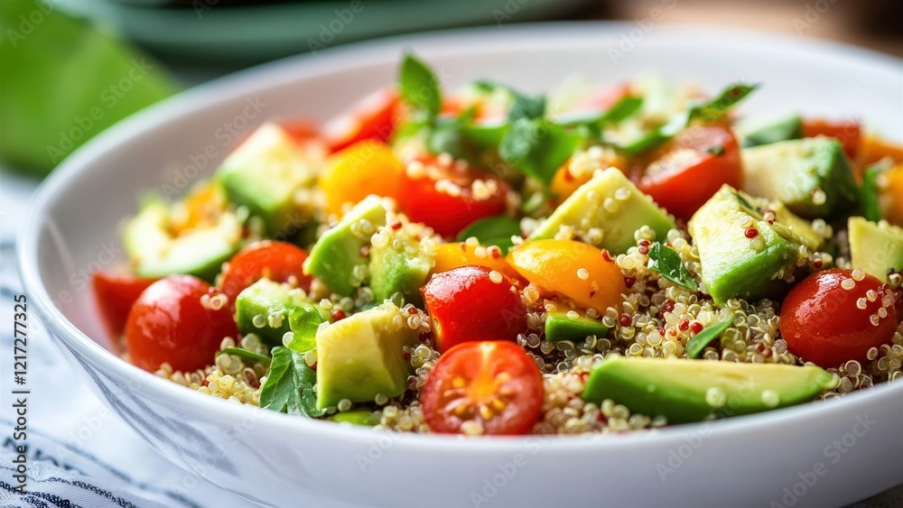Quinoa Salad with Cherry Tomatoes, Avocado, and Greens Quinoa Salad with Cherry Tomatoes, Avocado, and Greens