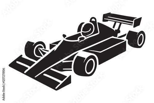Formula One Racing Car Silhouette Vector Graphic