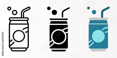 Soda icon set. soda can sign. for mobile concept and web design. vector illustration on white background