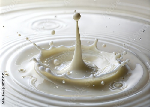 Wallpaper Mural Macro Close-Up of Milk Bubbles, Ripples, and Smooth White Texture Torontodigital.ca