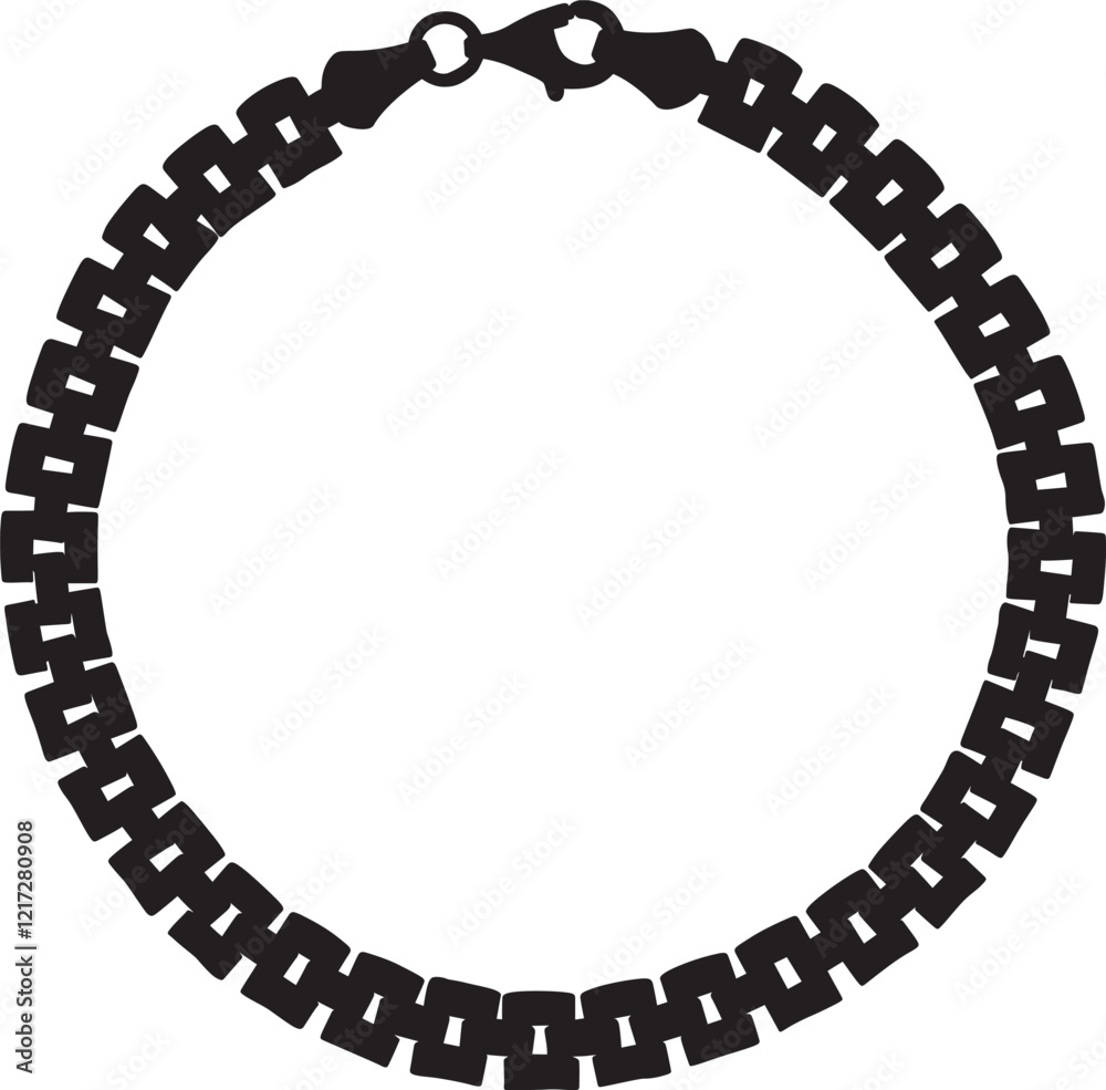 black and white frame made of chain isolated black and white frame made of chain isolated