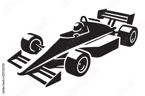 Classic Formula One Race Car Silhouette Illustration