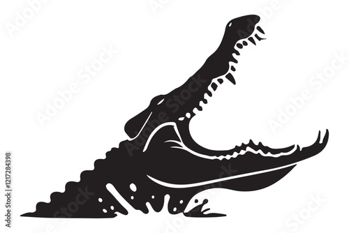 Swamp Alligator Silhouette Illustration Vector Graphic