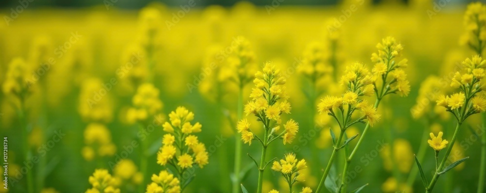 Ferula foetida in a sunny field with yellow flowers and green foliage, arid environment, wildflowers, asafoetida Ferula foetida in a sunny field with yellow flowers and green foliage, arid environment, wildflowers, asafoetida