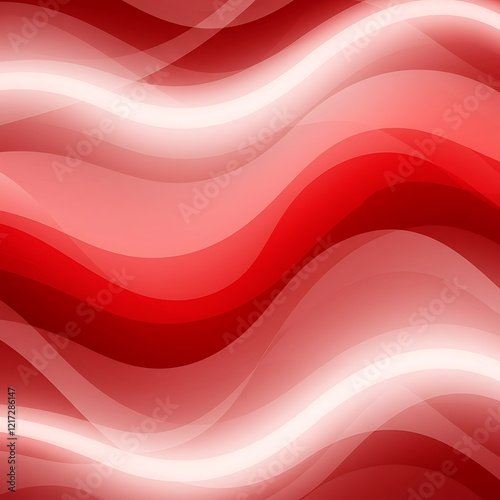 Dynamic Abstract Waves of Red, Pink & White photo