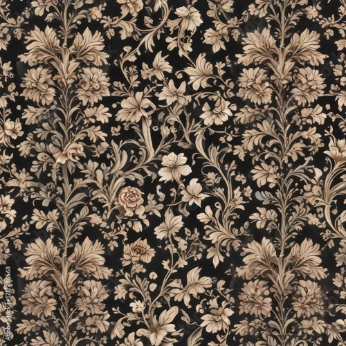 Wallpaper Mural Vector floral damask pattern with repeating flowers and foliage ,  floral damask,  nature-inspired Torontodigital.ca