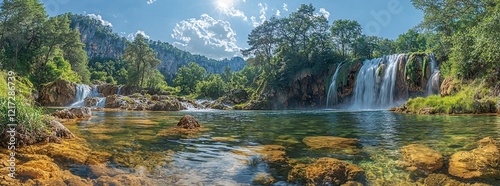 In Bosnia and Herzegovina, the Trebizat river is home to the ornate Kravica waterfall photo