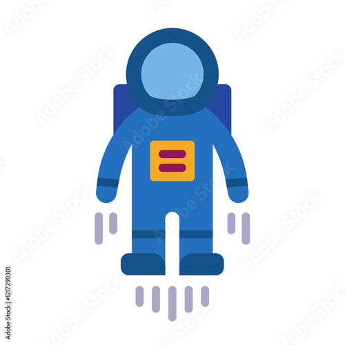 Astronaut Flying Icon Style