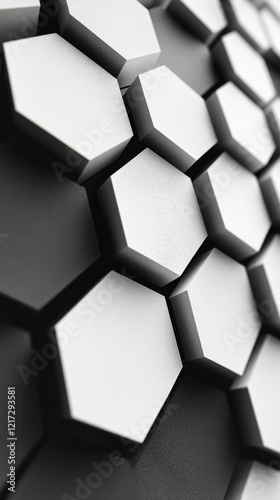 Close-up view of hexagonal shapes arranged in a modern geometric pattern