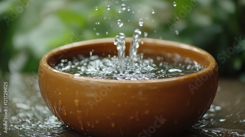 Tranquil water feature in modern interior space with soft lighting and natura...