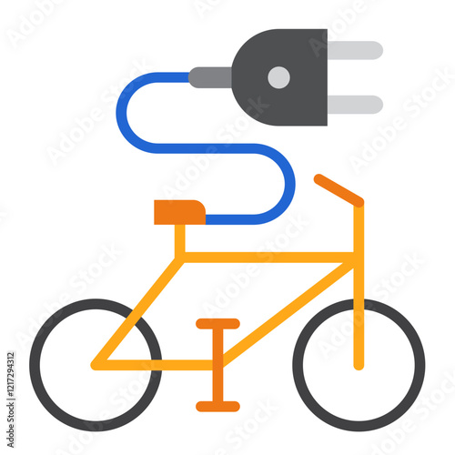 Electric Bike Icon Style