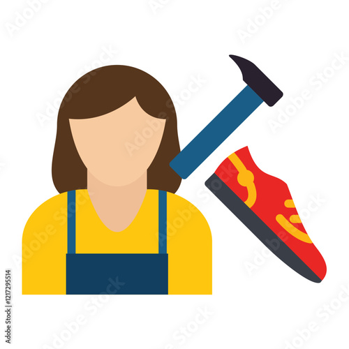 Shoe Maker Lady Icon Style