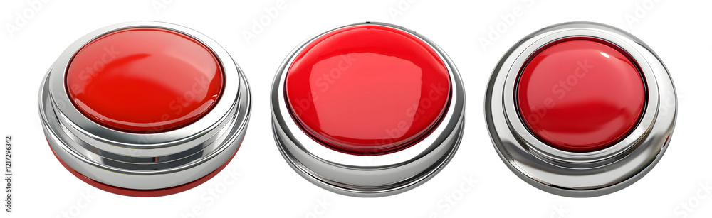 Pack of Red Button on Transparent Background Pack of Red Button on Transparent Background