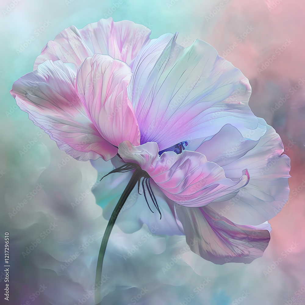 A beautiful pastel flower showcasing soft hues and delicate petals, ideal for capturing the essence of nature's elegance.