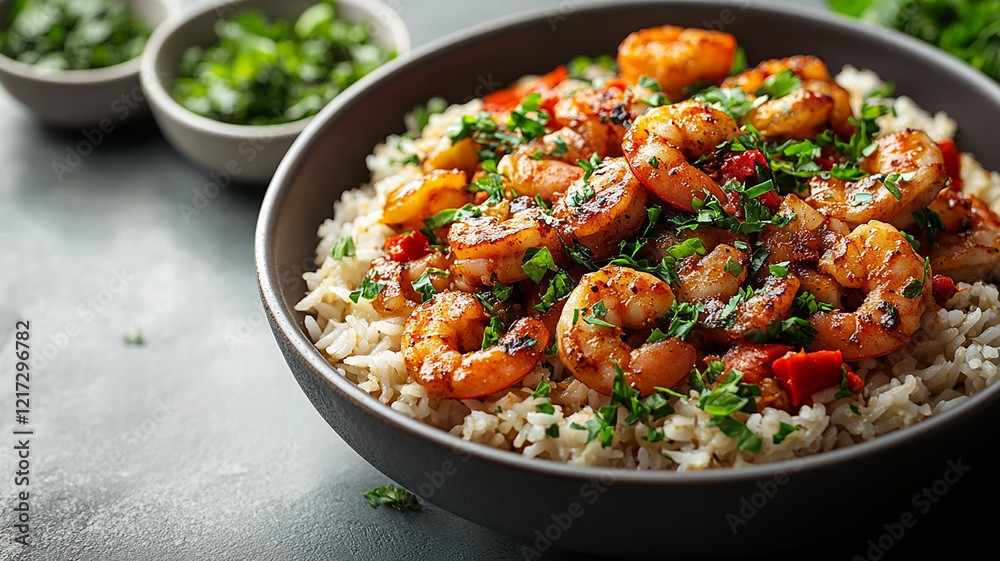 Jambalaya, rice and shrimp for Mardi Gras. Jambalaya, rice and shrimp for Mardi Gras.