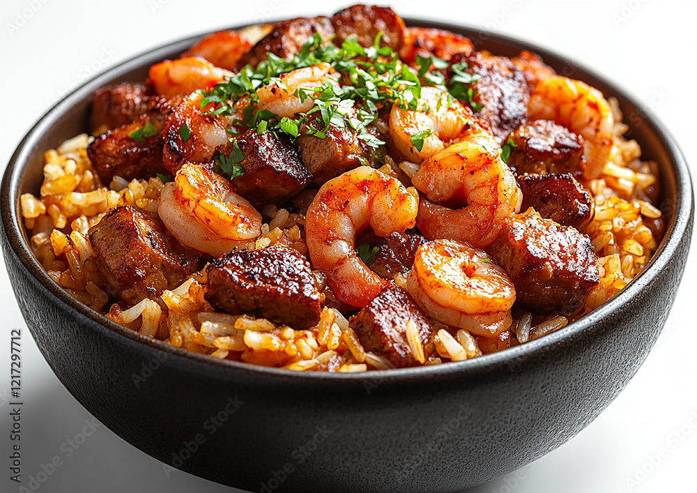 Jambalaya, rice and shrimp for Mardi Gras. Jambalaya, rice and shrimp for Mardi Gras.