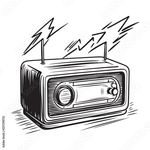 Vintage Audio Radio Illustration for Graphic Designers
