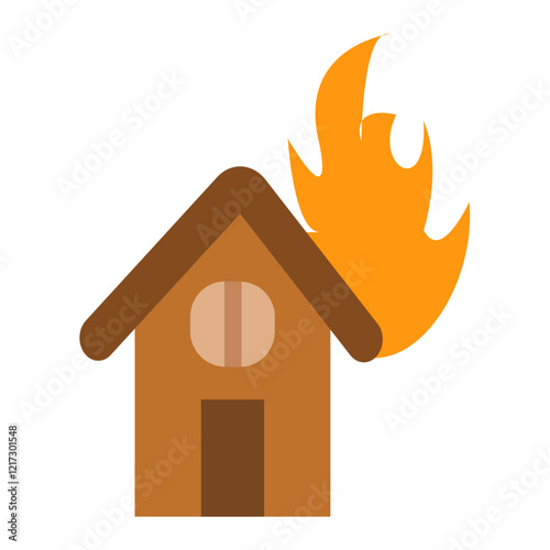 Burning House Icon Style