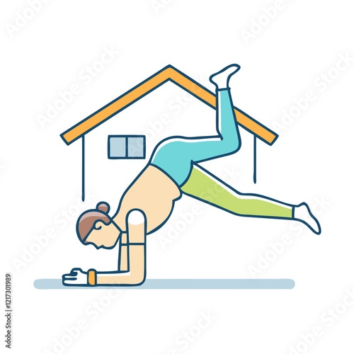 home exercise icon, home exercise vector illustration-simple illustration of home exercise, perfect for home exercise logos and icons